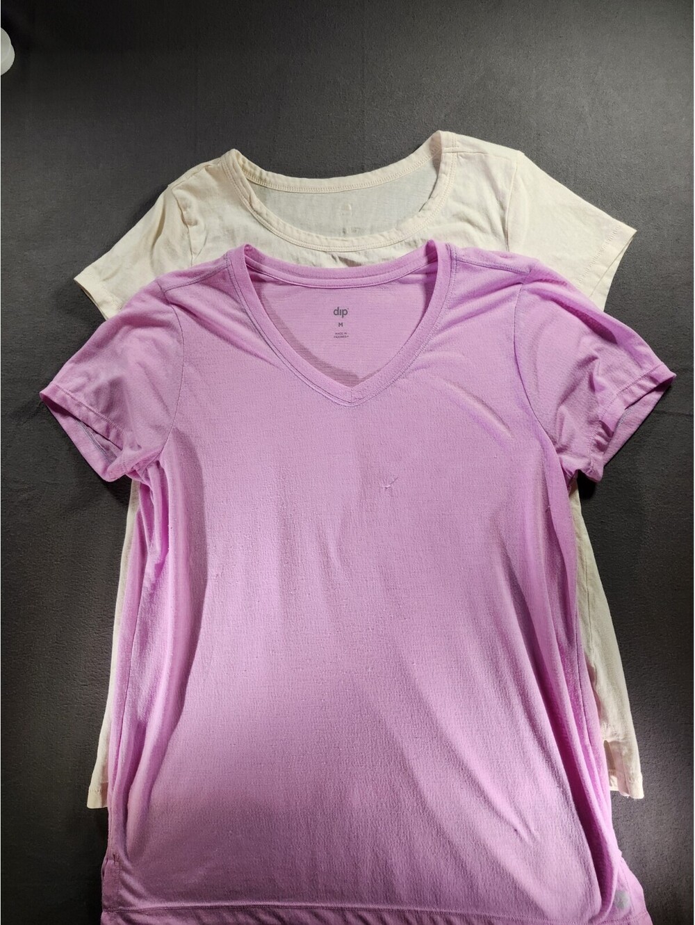 dip Women’s Activewear 2-pack V-Neck Short Sleeve Stretch Pink/Cream White 0112
